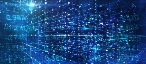 Data points against a blue background
